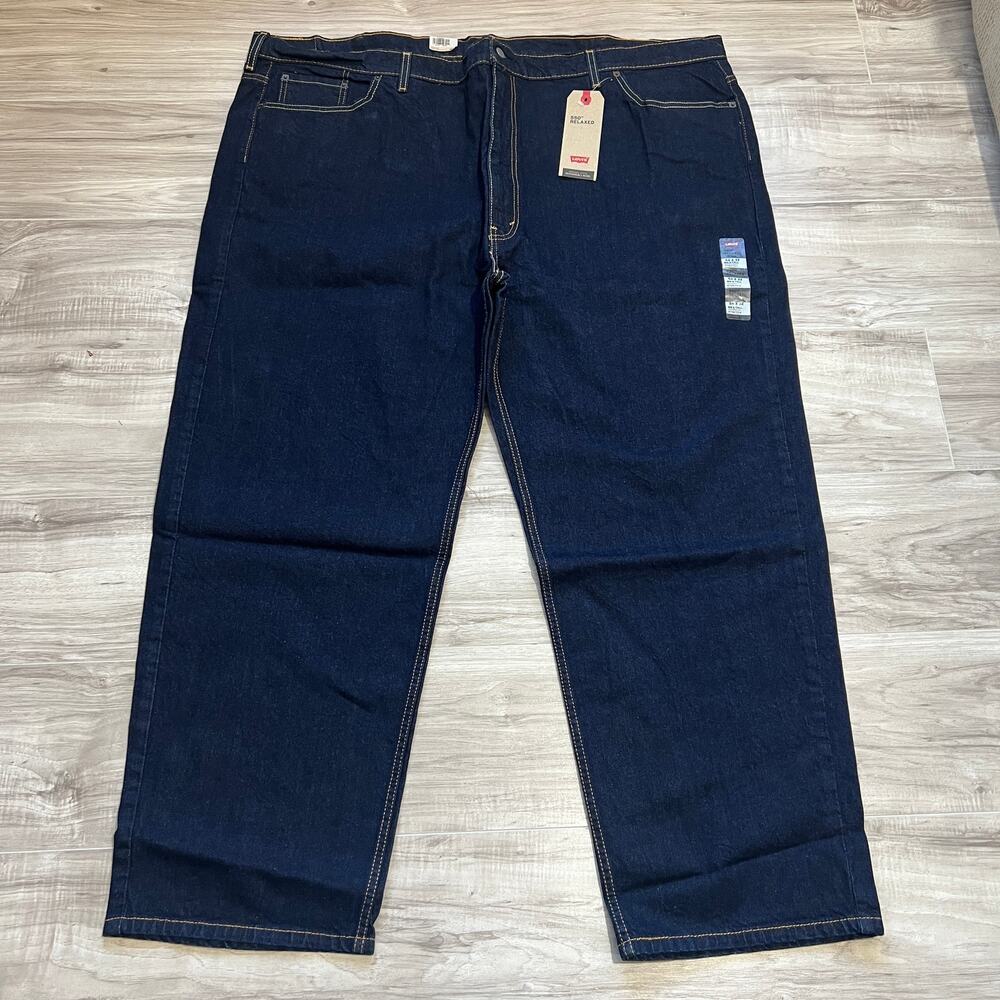 Levi's 550 Denim Jeans Men's Big & Tall W54 L32 Relaxed Fit Stretch Dark Wash